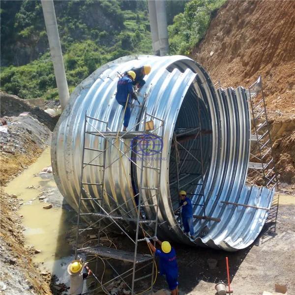 culvert assembled by corrugated galvanized steel plate